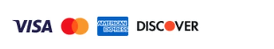 Visa, Mastercard, American Express and Discover accepted